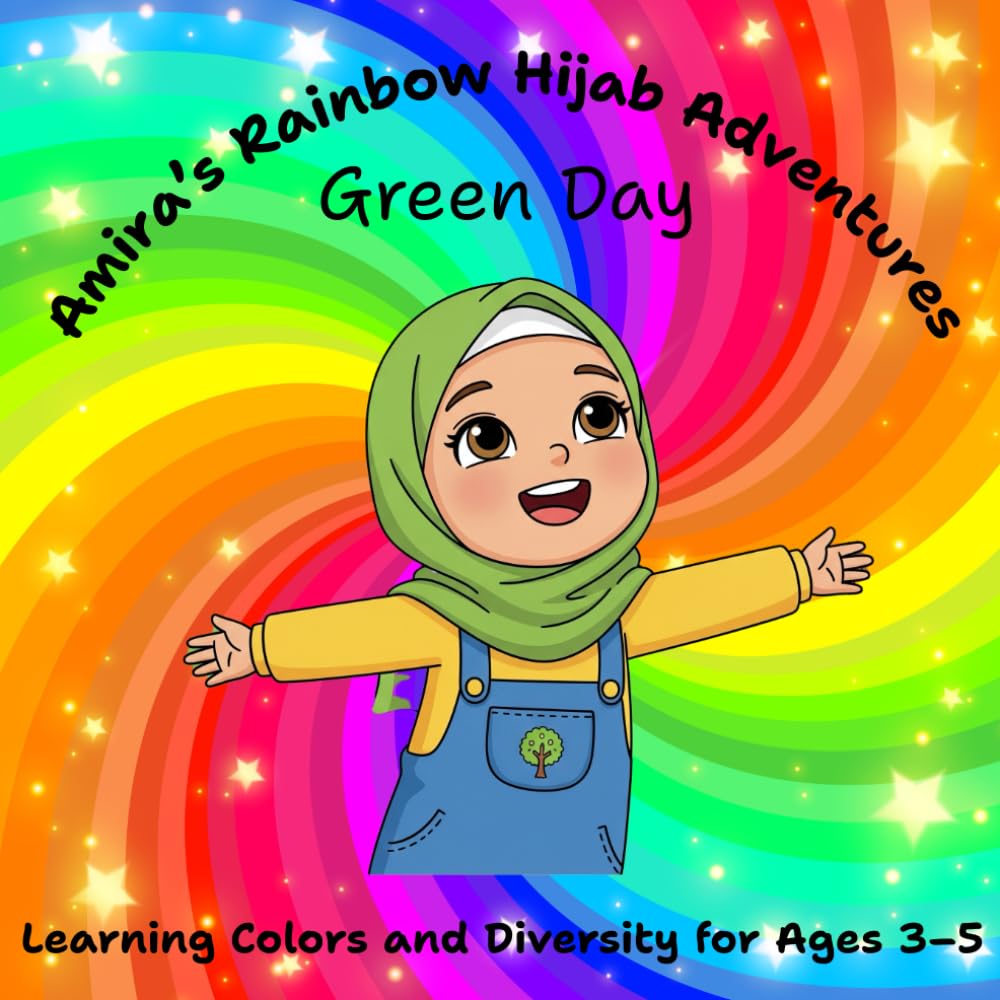 Amira's Rainbow Hijab Adventure's Green Day Learning Colors And Diversity For Ages 3-5: Full Premium Color Another Bright Adventure Green Hijab Day- A Colorful Adventure for Little Readers