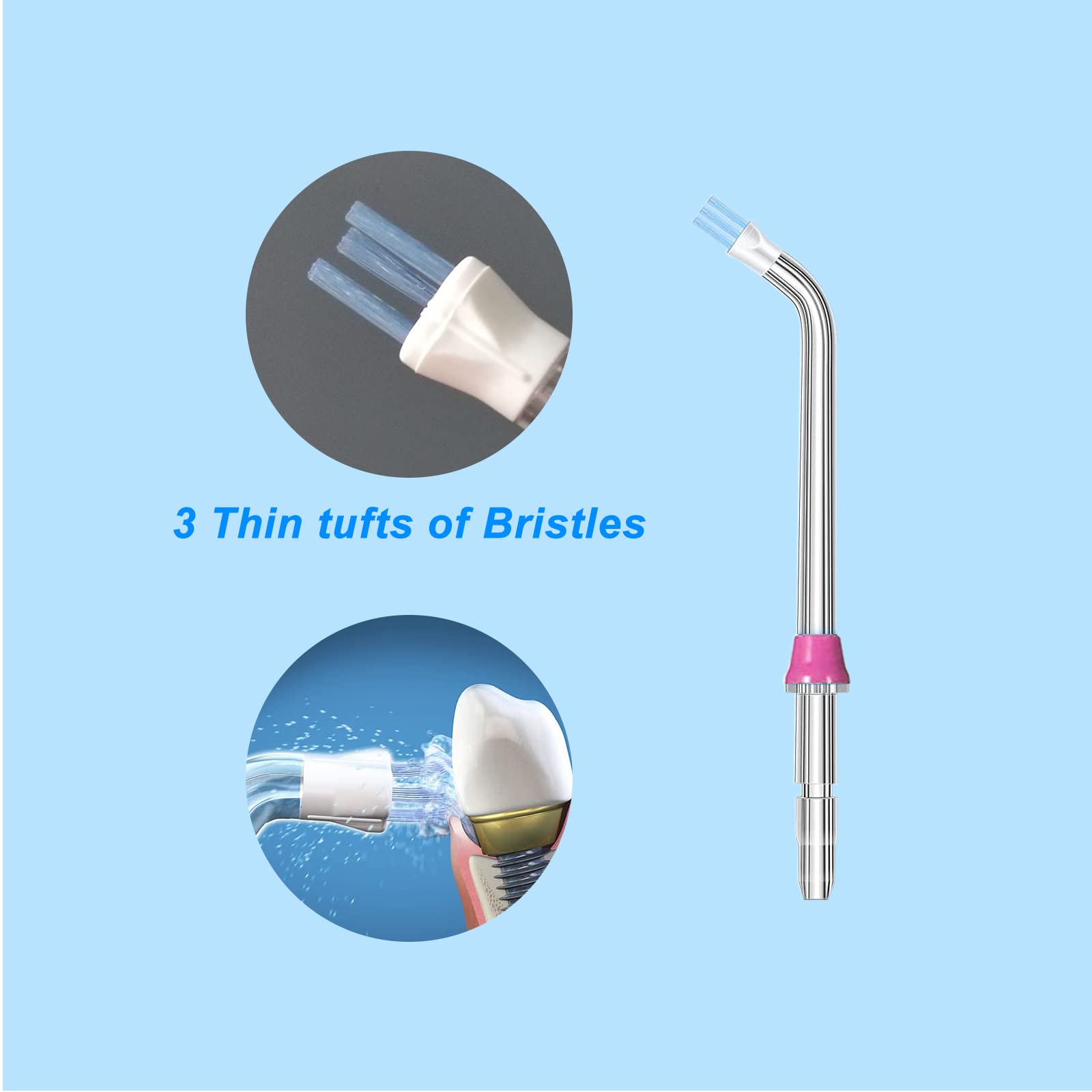 Flosser Replacement Tips for Waterpik Water Flosser,Plaque Seeker Replacement Tips Compatible with Waterpik Water Flossers and Other Brand Oral Irrigators - Image 2