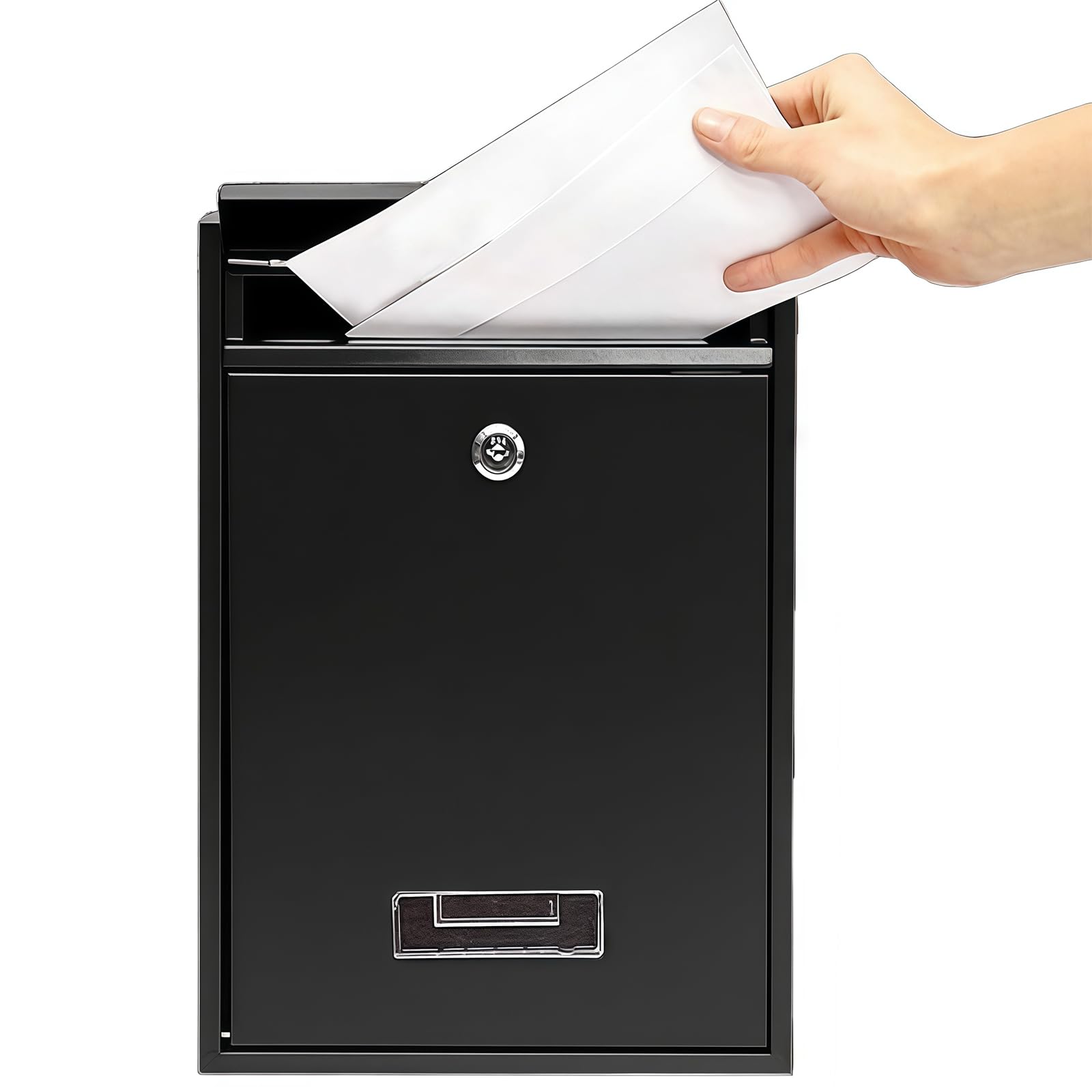 Post Boxes Wall Mounted Mailbox - Waterproof Steel Mail Box with with Keys 32 x 21.7 x 8.5cm, Security Large Letter Postbox For Outside Home Office School