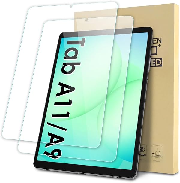 Protector de pantalla de vidrio templado 2 unidades compatible con Samsung Galaxy Tab A11/A9 8.7 pulgadas 2023, película transparente, antiarañazos, dureza 9H, fácil instalación (SM-X133/SM-X135/SM-X110/SM-X115)