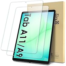 2-Pack Screen Protector Compatible with Samsung Galaxy Tab A11/ A9 8.7 inch 2023, Tempered Glass Clear Film, Anti-Scratch, 9H Hardness, Easy Installation SM-X133/ SM-X135/ SM-X110/ SM-X115