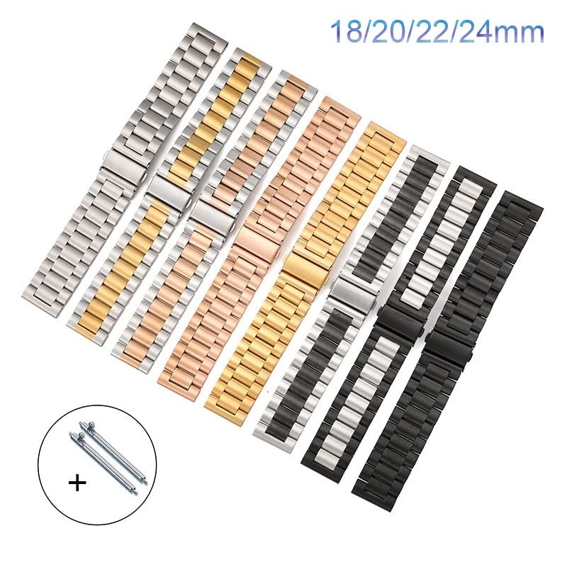 Bracelet de montre en acier inoxydable solide de 22mm pour montre - 3