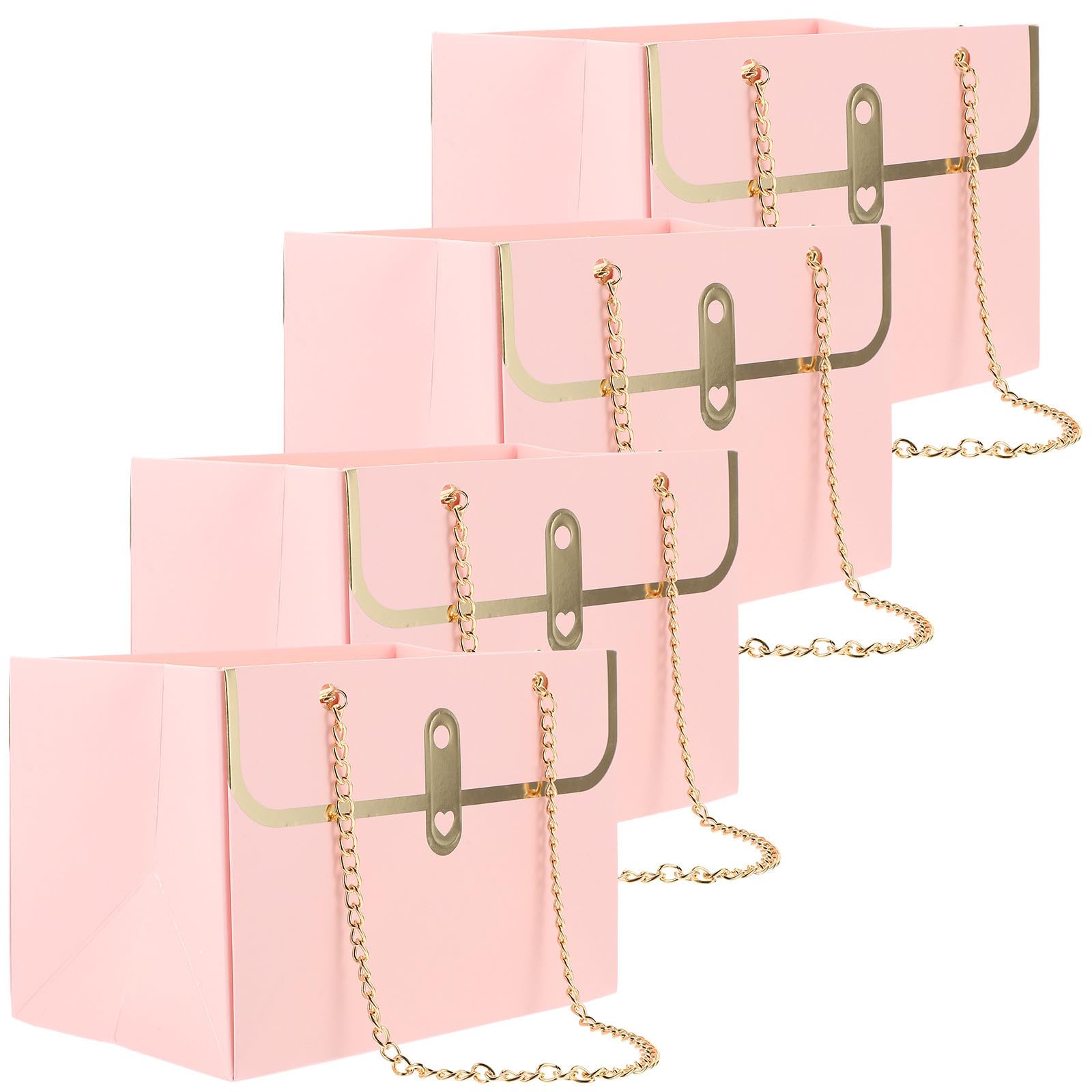 Didiseaon 20 Unidades Bolsa de Obsequio Rectangular Rosa para Flores, Papel