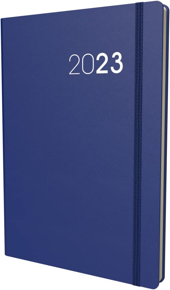 Collins Legacy A5 Day To Page 2023 Diary - Blue (CL51.60-23) - Complete Planner, Agenda and Journal with Soft Touch Cover