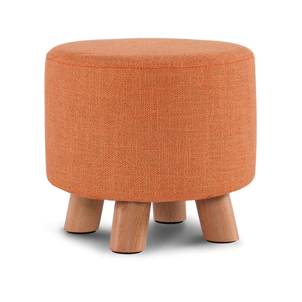 Tabouret de chaise ottomane 4 pieds avec housse amovible en lin