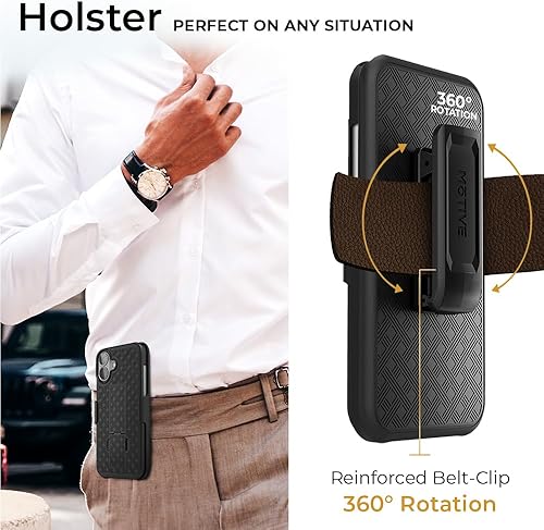 Vista 67 de MOTIVE for iPhone 15 Pro Max Case with Belt Clip, Shell Holster Combo for Apple iPhone 15 Pro Max Holster, Slim Rugged Case, Drop Shockproof