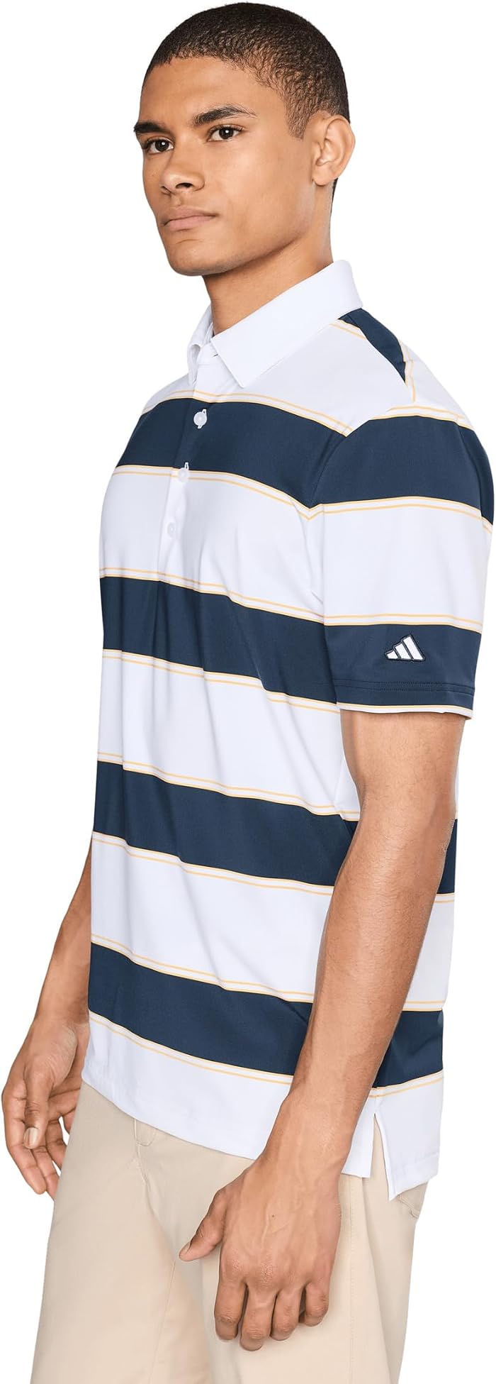 Мужское поло adidas Ultimate365+ Jumbo Stripe Climacool® Polo Shirt, цвет: Синий — фото 2