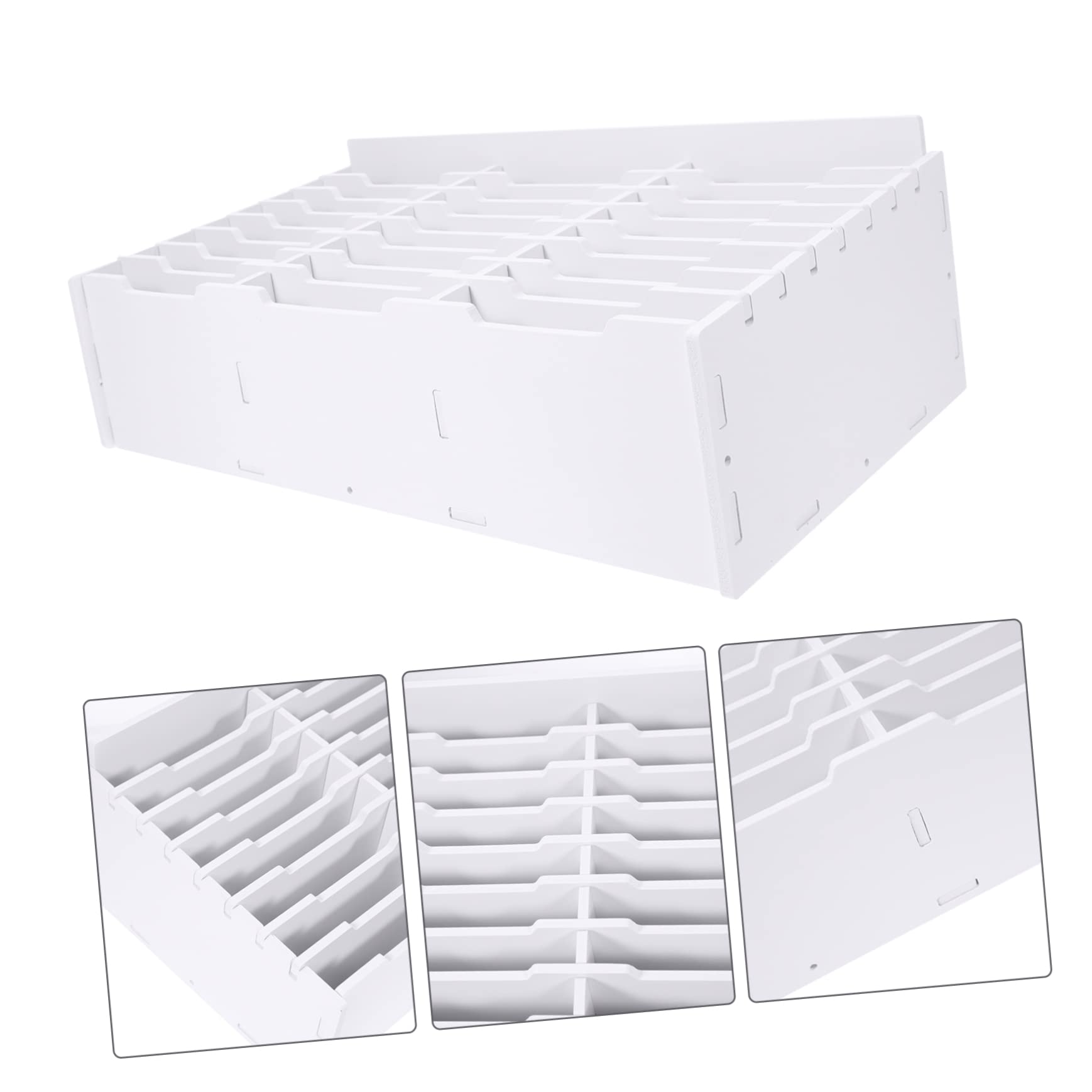 Gatuida Organizer da Scrivania Scomparti Multipli in Truciolato Bianco per Telefono Cellulare e Calcolatrice per Ufficio e Sala Riunioni