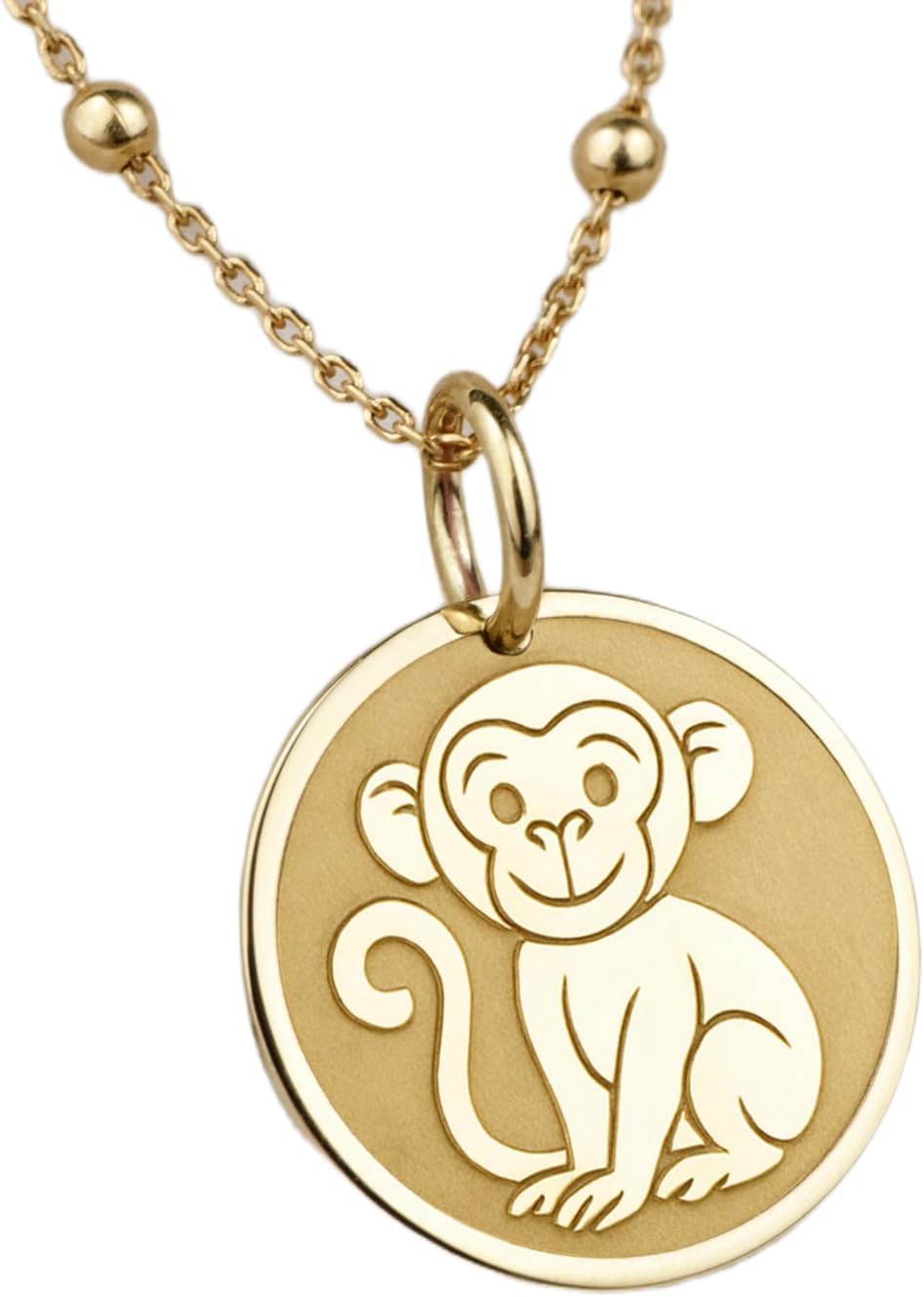 925 sterling silver Luxury Pendant 28mm, Without Chain, Monkey Sign, Chinese Horoscope Jewelry, Birth Year Charm, Zodiac Amulet, Good Fortune, gold plated Handmade|WW_OPC_00704