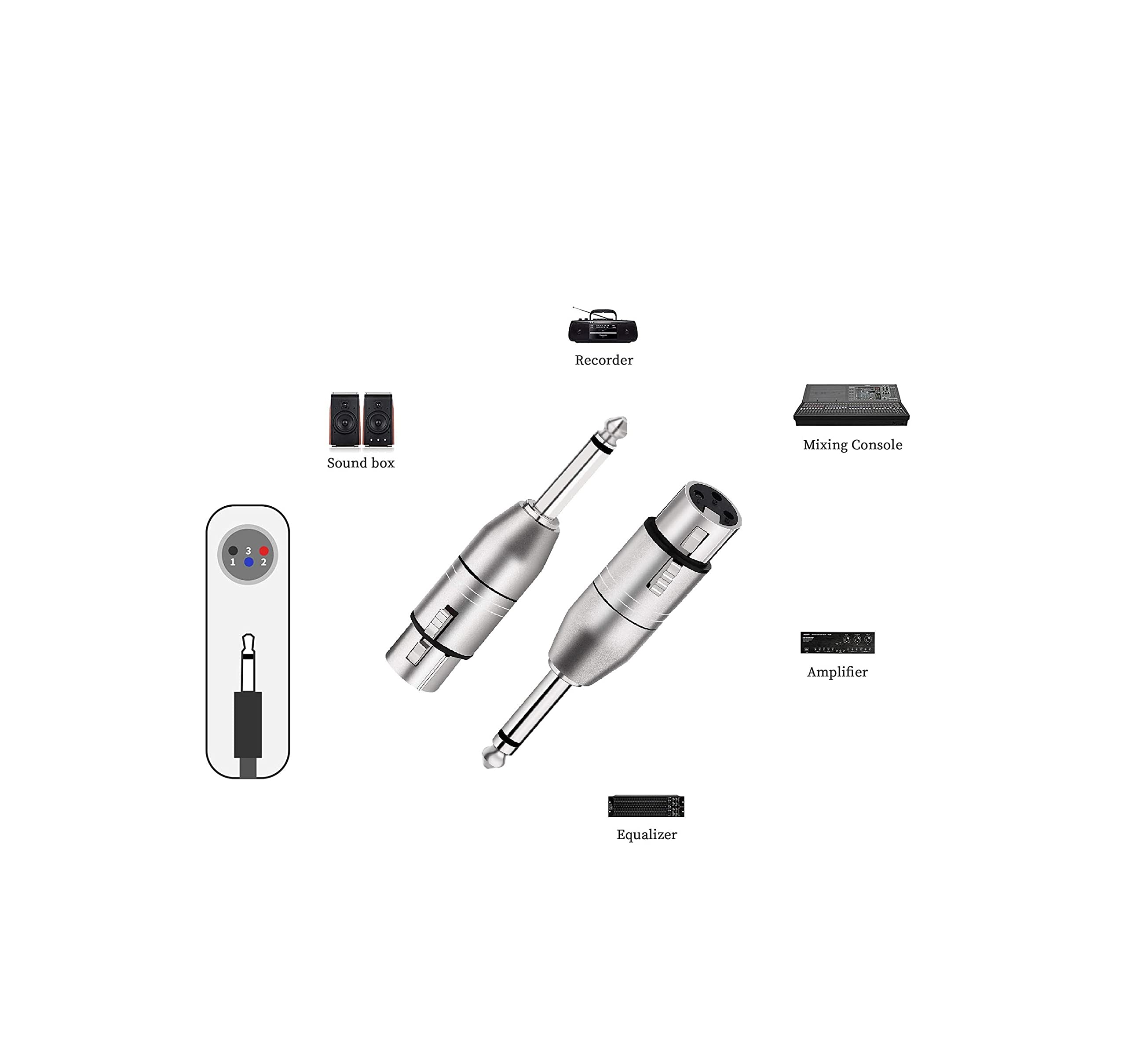iSeventy9 XLR to Jack TRS Adapter, Balanced Female XLR to Quarter Inch 6.35mm Male Adapter - Image 2
