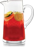 Libbey Cantina 90 oz Glass Pitcher with Spout in Gift Box - Clear Handblown Lead-Free for Cold Drinks & Cocktails