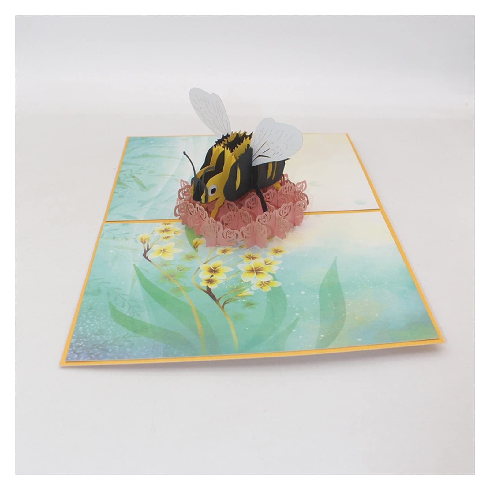 Carte de mariage Cartes de vœux 3D découpé au laser à la main coloré Abeille Papier Invitation Cartes de vœux Carte postale + Enveloppe Enfants Petite amie Fête d'anniversaire Cadeau Carte de vœux Inv