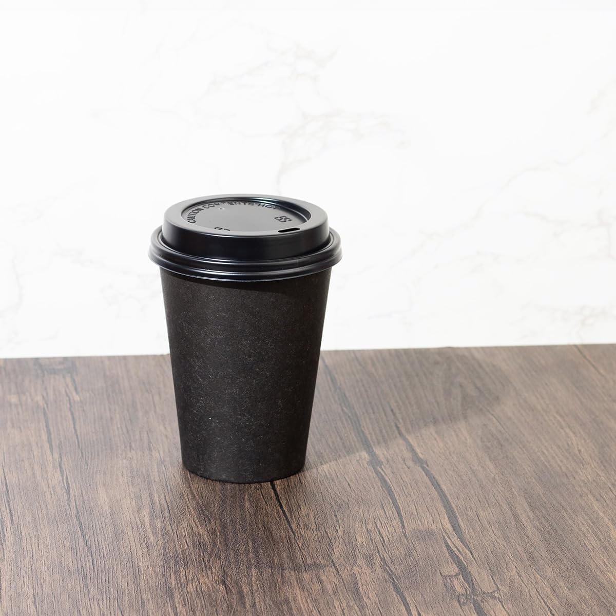 UNIQ 100-Count 12 oz Single Wall Black Paper Coffee Cups | Disposable Hot Drink Cups for Coffee, Tea, Hot Chocolate, Smoothies & More