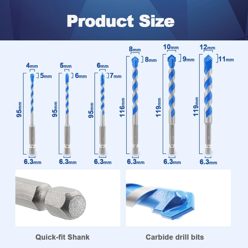 Diamond Drill Bit,with Phillips PH2 and Concrete Drill Bit Set
