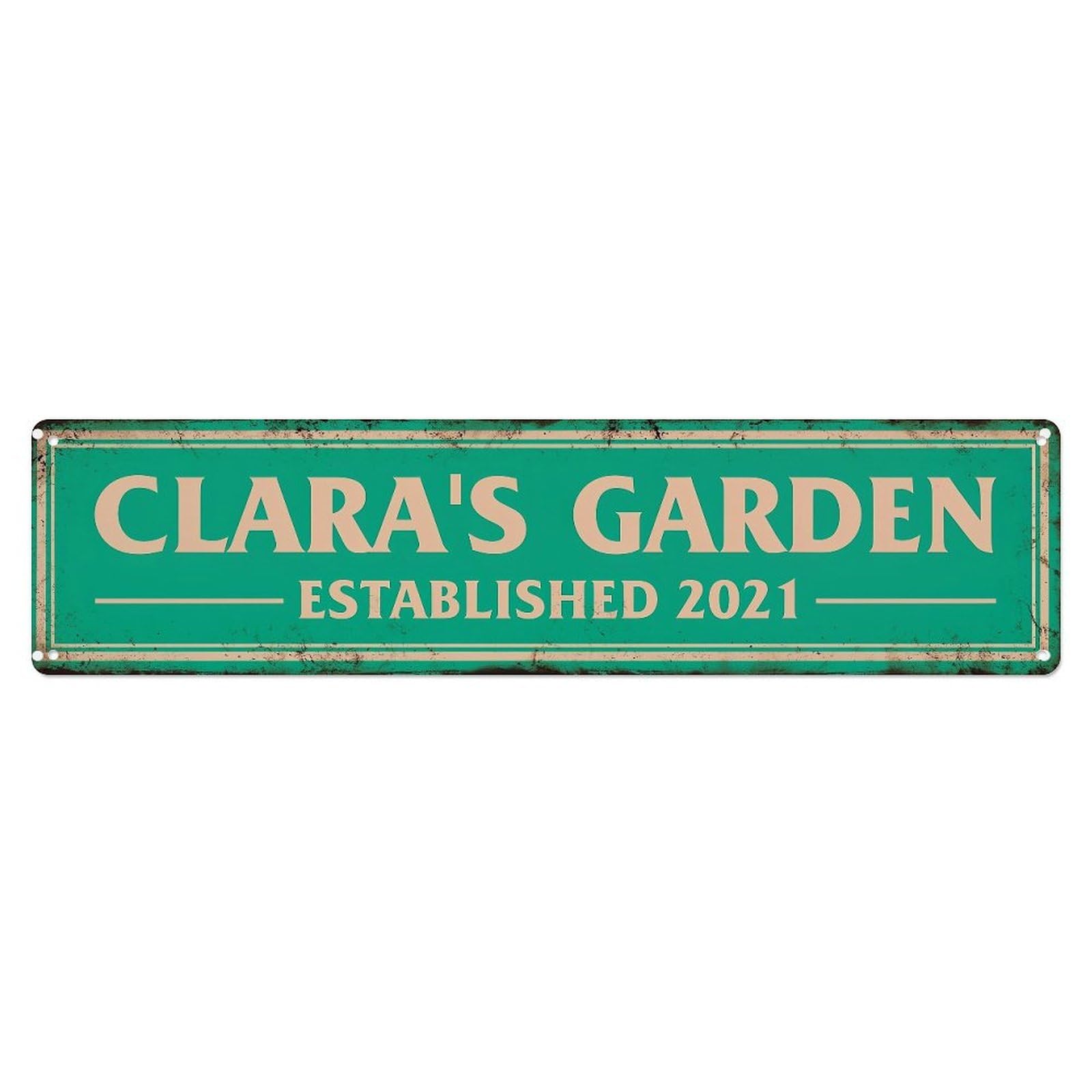 Green Sign With White Text Metal Tin Sign Plaque