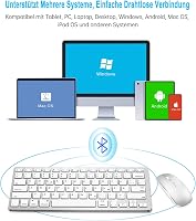 LEAPEST Wireless Bluetooth Billentyűzet és Egér Szett Tablet iPad Laptop Telefonhoz - silver 4