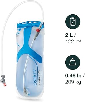 Osprey Hydraulics Backpack Water Reservoir with Bite Valve - BPA-Free, Leakproof Hydration Bladder with QuickConnect and Slide-Seal - Compatible with Most Hiking and Biking Packs
