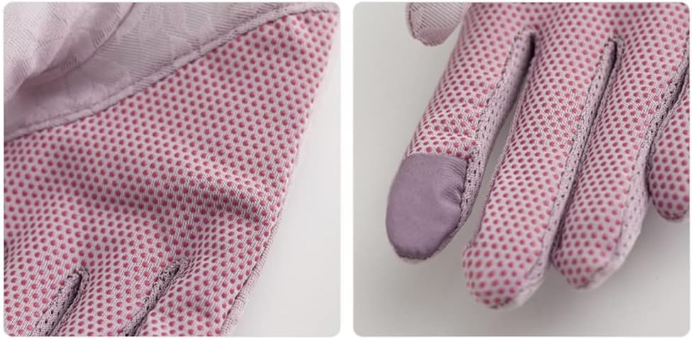 Lace Ice Silk Thin Women's Driving Spring and Autumn Shade Touch Screen Gloves Elastic