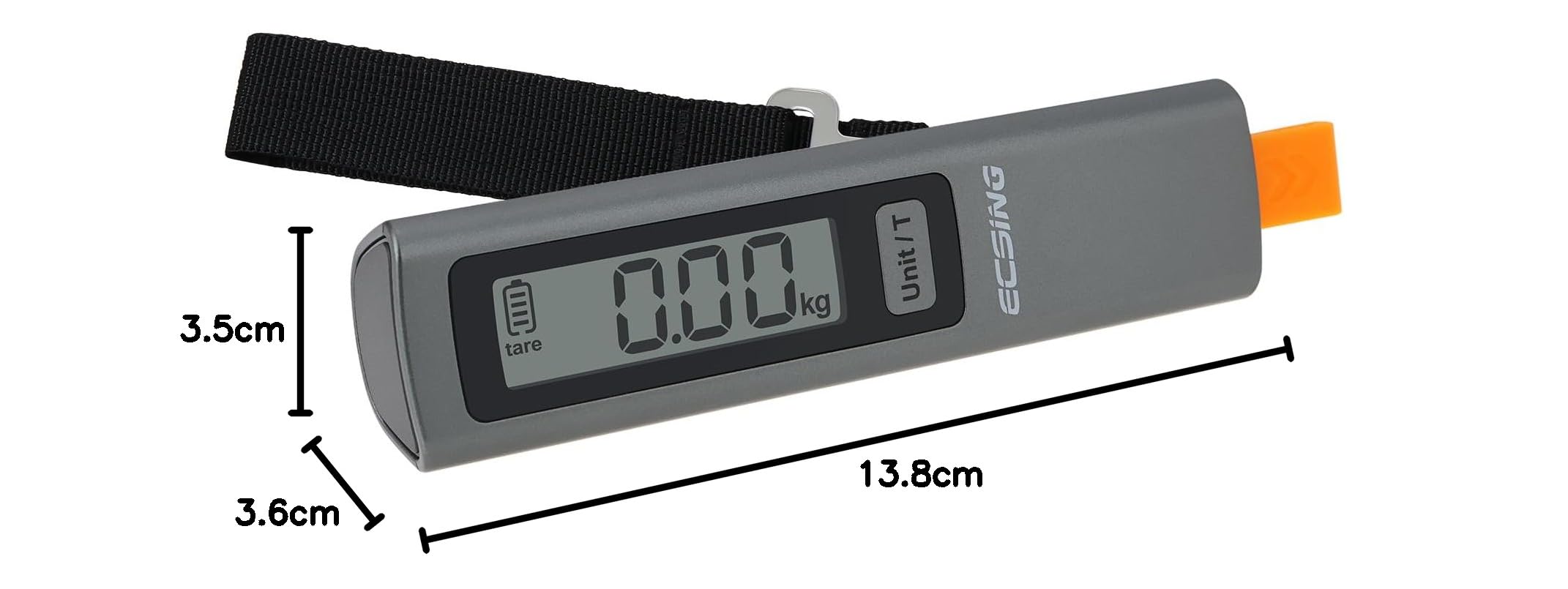 ECSiNG Balance à Bagages Portable sans Pile - Écran LCD Numérique Rétroéclairé Pèse-bagages Portable 50 Kg pour Voyage Avion Et Expédition