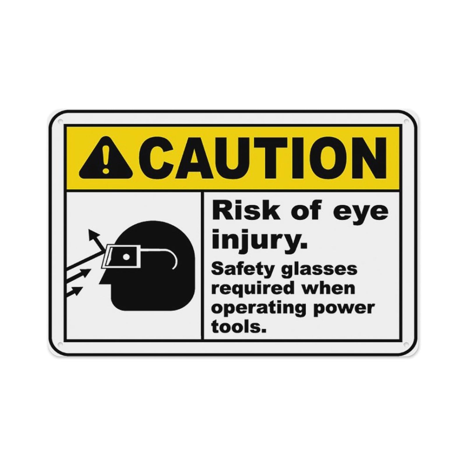 peiyeety When Operating Power Tools Sign Aluminum Tin Warning Signs For Home Outdoor Garden 8X12 Inches