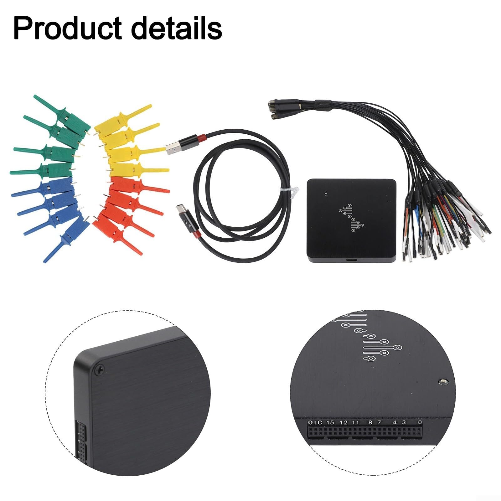 USB Logic Analyzer mit 16 Kanälen, 400MHz Abtastrate, für verschiedene Betriebssysteme und Protokolle