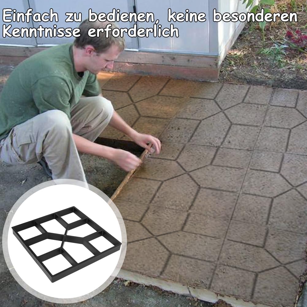 Cocoarm Stampo per Calcestruzzo, Riutilizzabile, Diversi Disegni Eleganti per Giardino, Prato, Sentiero, Casa, Matrimonio