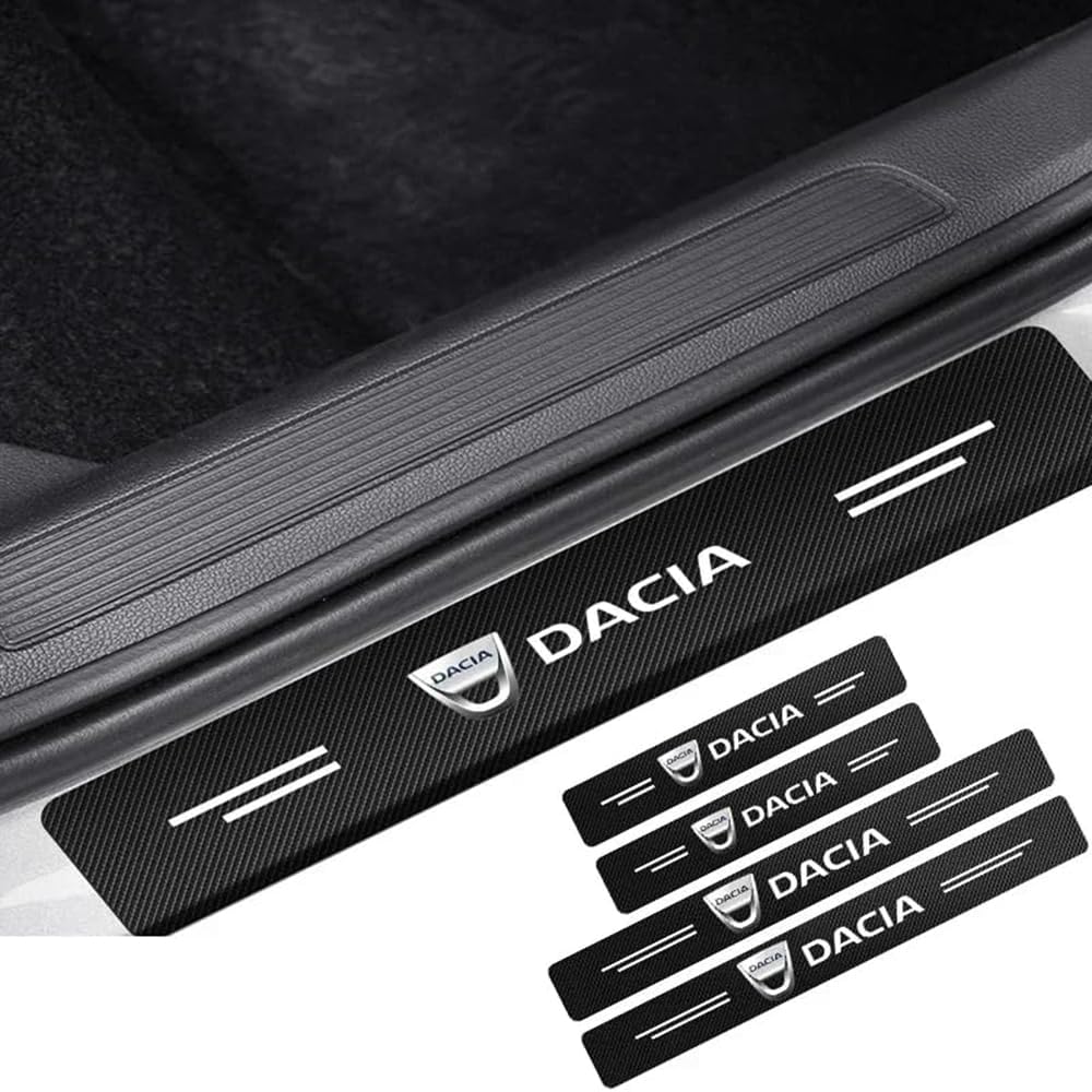 Tryagat 4 Pcs Car Door Sill Protector for Dacia Bigster 2025 -, Welcome Pedal Sticker Carbon Fiber Anti-Scratch Entry Guard Scuff Plate Trim