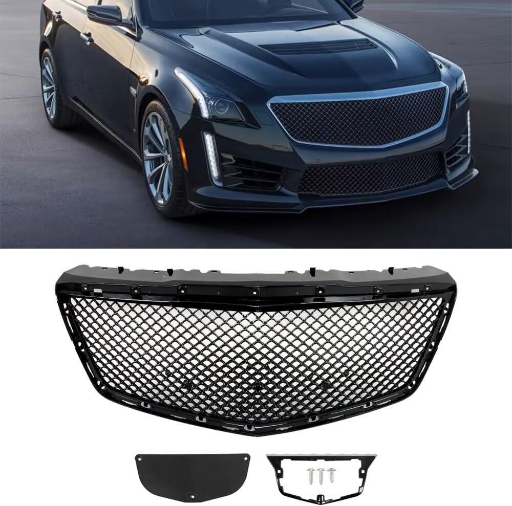 Black Gloss Black Mesh Front Bumper Grille for Cadillac CTS Sedan 2014-2019 -... Transform your sedans front-end style and boost engine cooling with our **Front Upper Bumper Grille**a premium Gloss Black, Mesh-style Replacement For Grille Assembly exclusively designed for 2014-2019 Cadillac CTS Sedan models. This durable Plastic grille blends sleek aesthetics with practical.. Gloss Black Mesh Front Bumper Grille for Cadillac CTS Sedan 2014-2019 -...