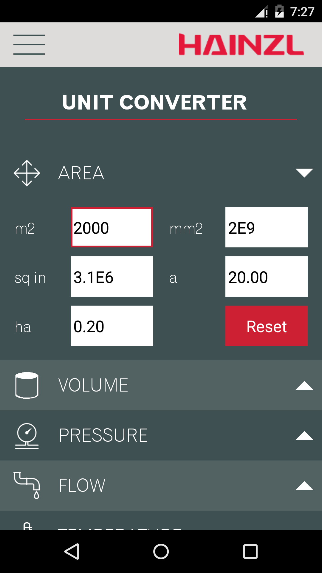 HAINZL HydraulicCalculator App on Amazon Appstore