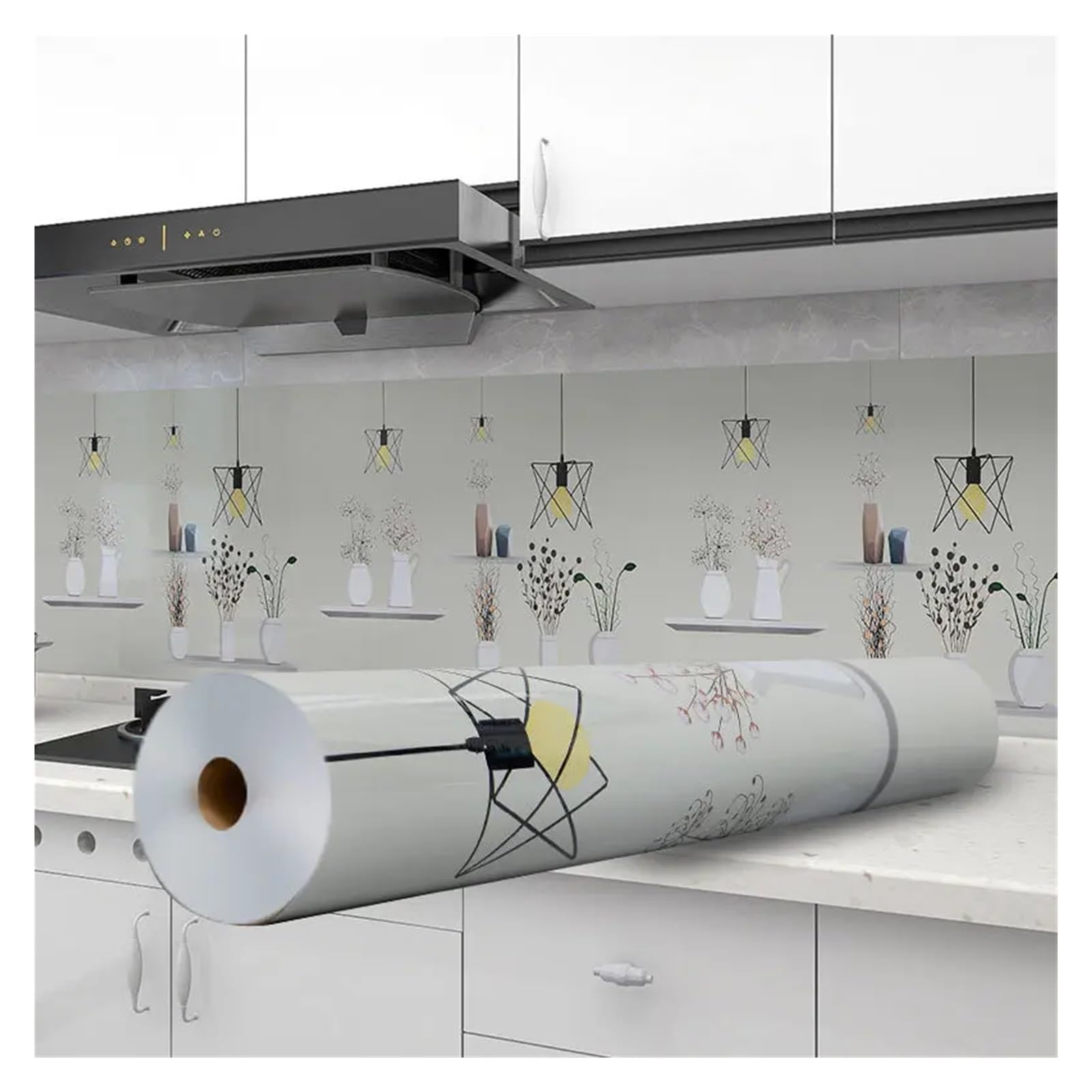 Ayztantine Self-Adhesive Wallpaper Kitchen Stove Oil-Proof Sticker Waterproof High Temperature Resistant Wallpapers Decoration(Color 25,3.0mx60cm)
