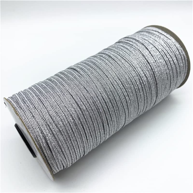 Bande élastique De Couture - 5 Mètres, 3 Mm De Large - Couleur Grise - Parfaite Pour DIY, Vêtements, Décoration