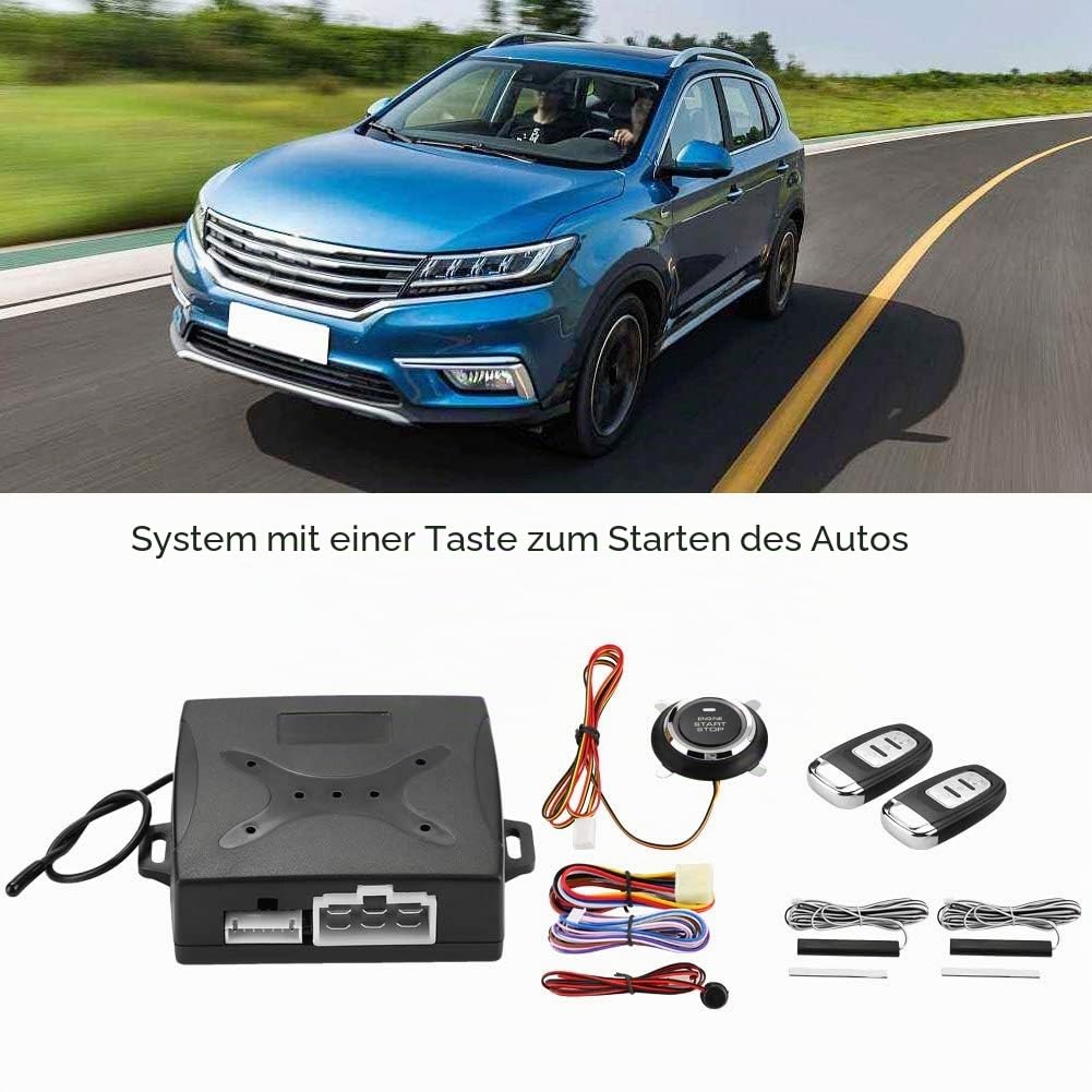 Qiilu Auto Alarm Sicherheitssystem, Universal Auto Alarm System Motor Zündung, Keyless Entry Push Button Remote Starter