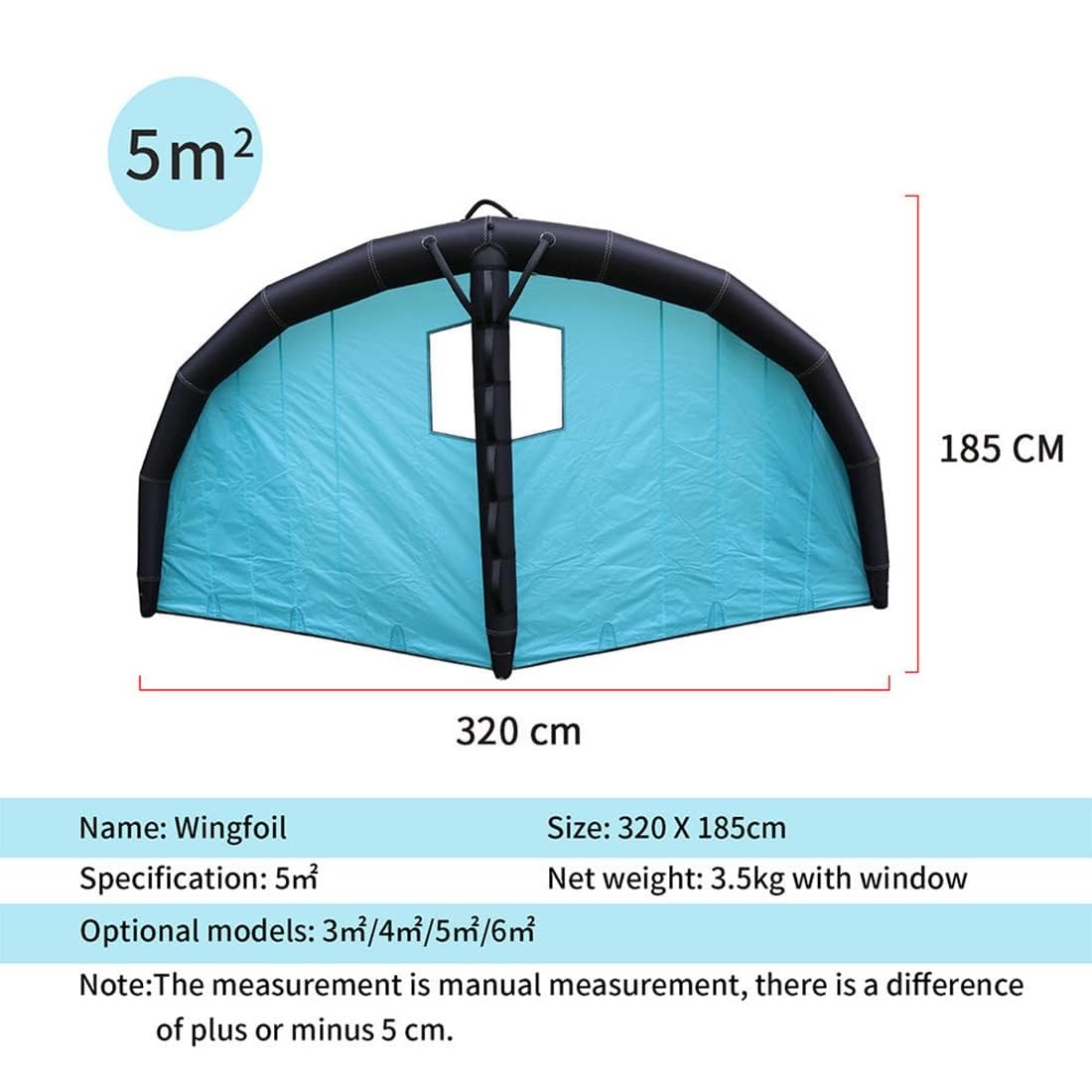Cometa De Ala De Aluminio, Cometa De Kitesurf De Ala Inflable De Mano For Surf En La Nieve, Surf De Esquí Y Tiene Una Mochila, Correa De Surf Y Kit De Reparación, For Adultos Y Niños(Withoutwindow,3m²
