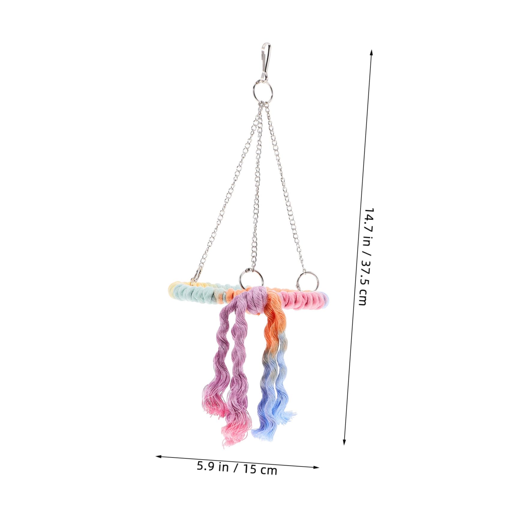ibasenice Bird Swing Cotton Rope Ring for Parrots and Birds Easy to Install with Hooks Promotes Exercise and Activity Versatile Perch Cages and Stands