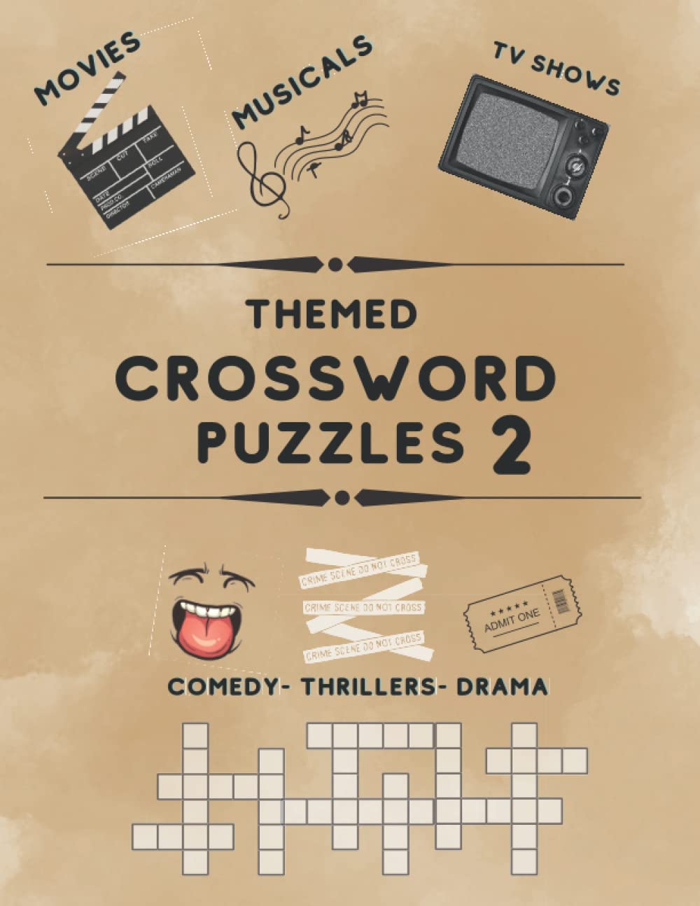 Themed Crossword Puzzles: Classic movies, TV shows, musicals and comedies. Perfect for baby boomers! (Themed Crossword Puzzles (2 book series))
