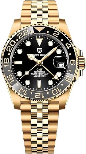 CADISEN Pagani Design 1662 GMT Reloj mecánico automático para hombre, cristal de zafiro de acero inoxidable de la marca superior, reloj de buceo