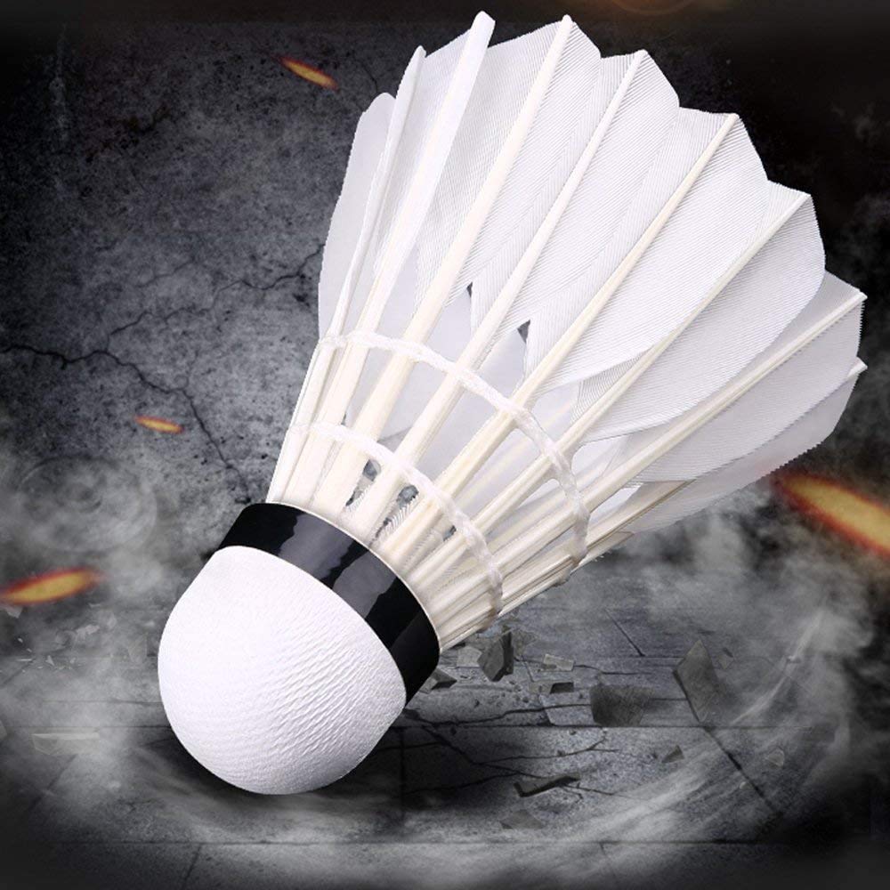 ExceforeTech Badminton Shuttlecock, Advanced Goose Feather Shuttlecocks, 12Pcs Feather Shuttlecocks Training Badminton Balls for Indoor Outdoor Sports Training