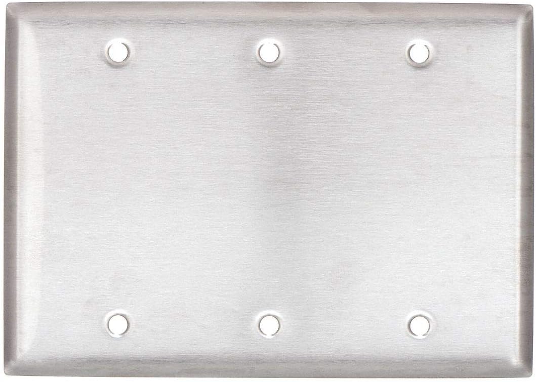 Blank Wall Plate, 3 Gang, Silver