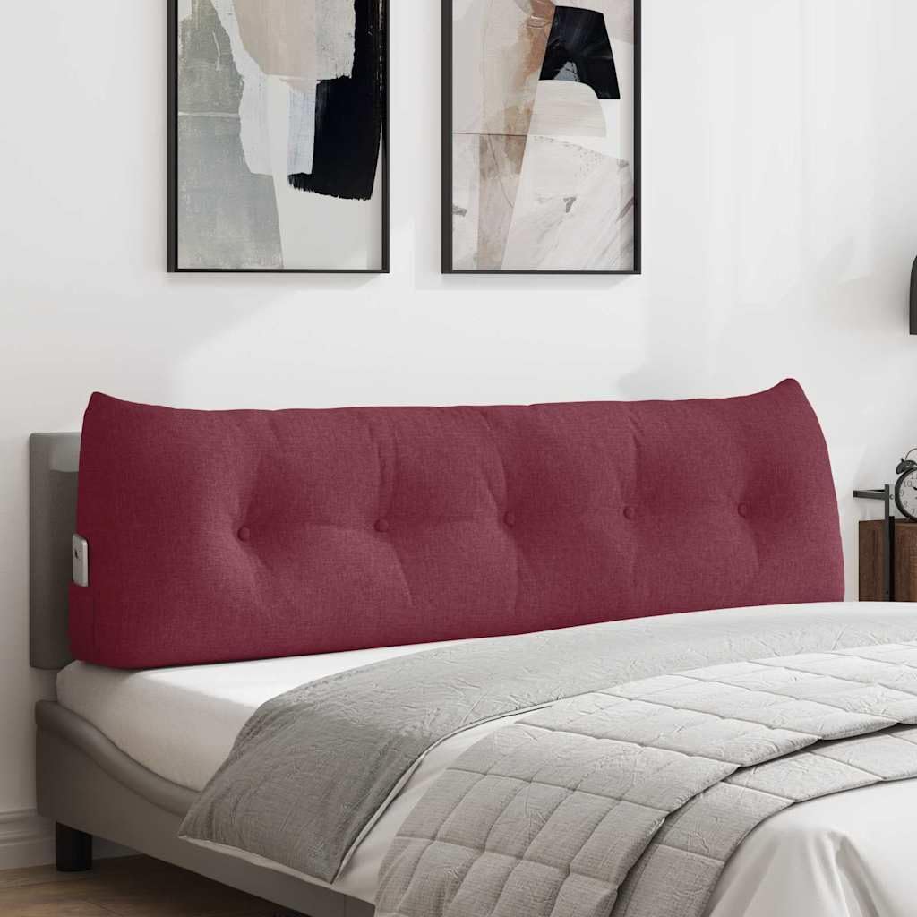 Coussin de dossier en velours bordeaux grand confort 160 cm