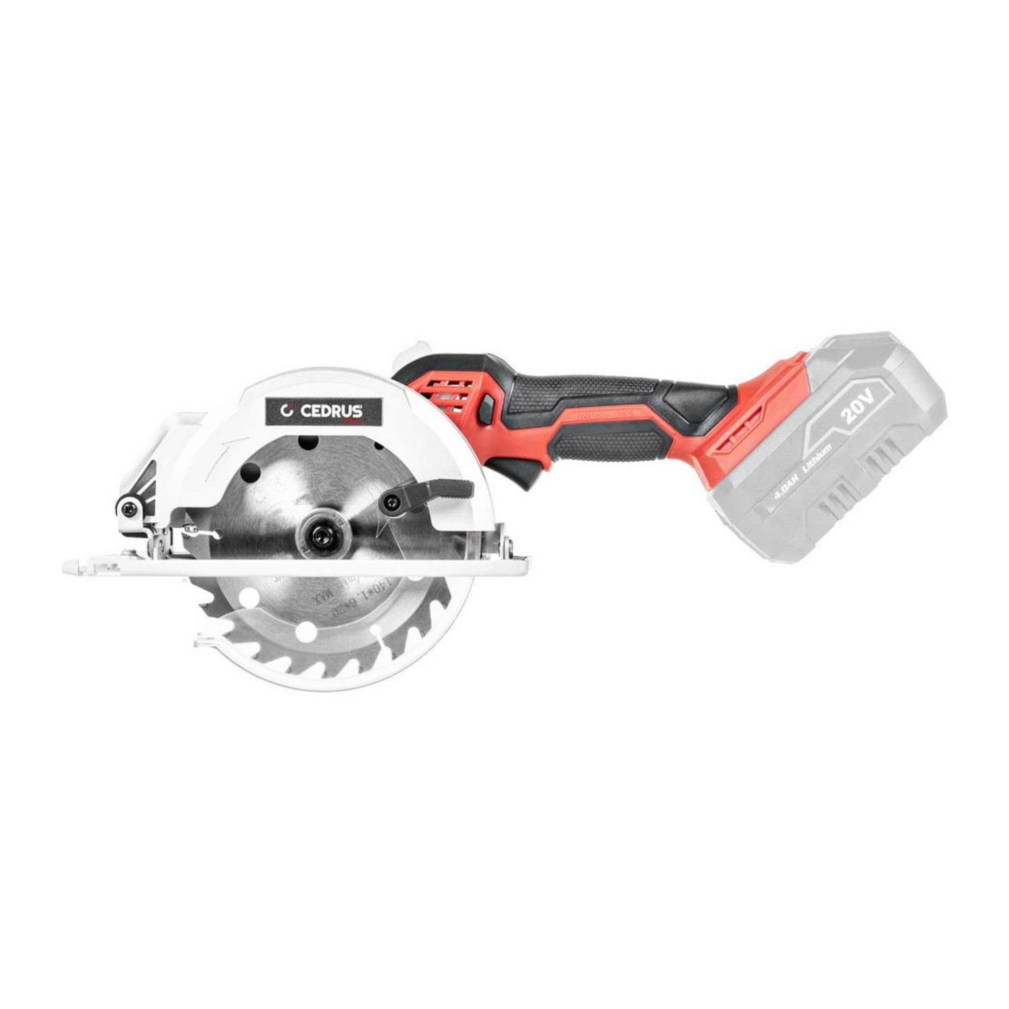 Akumulatorowa piła tarczowa Cedrus CEDCSM140LI – 20 V Li‑Ion Mini ręczna piła tarczowa bez akumulatora i ładowarki, brzeszczot 140 mm, 6000 obr./min, głębokość cięcia 50 mm, ergonomiczna i lekka