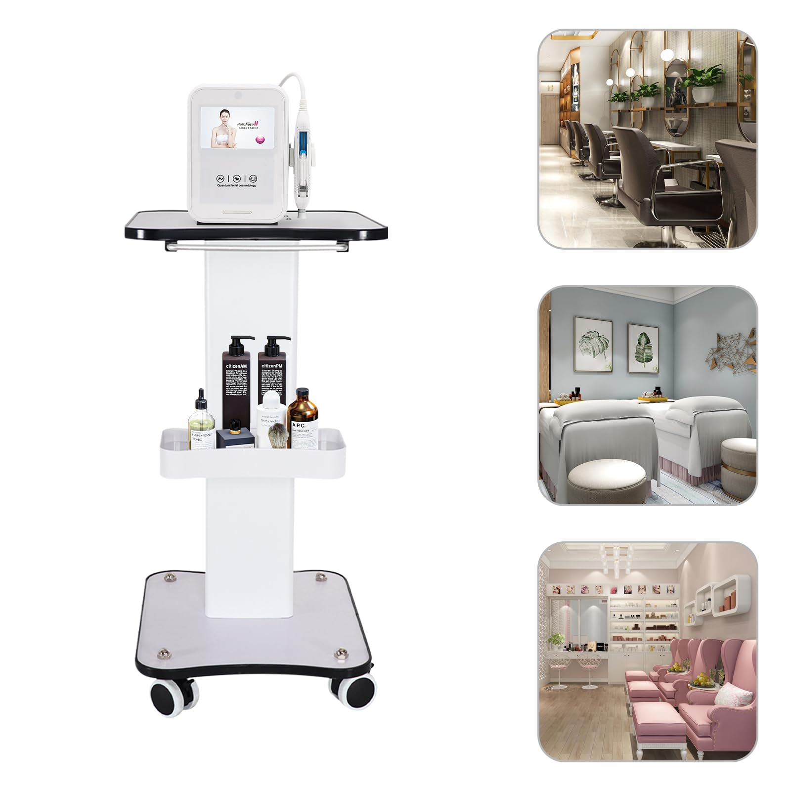 Chariot médical Beauty Salon 40 kg métal bois blanc