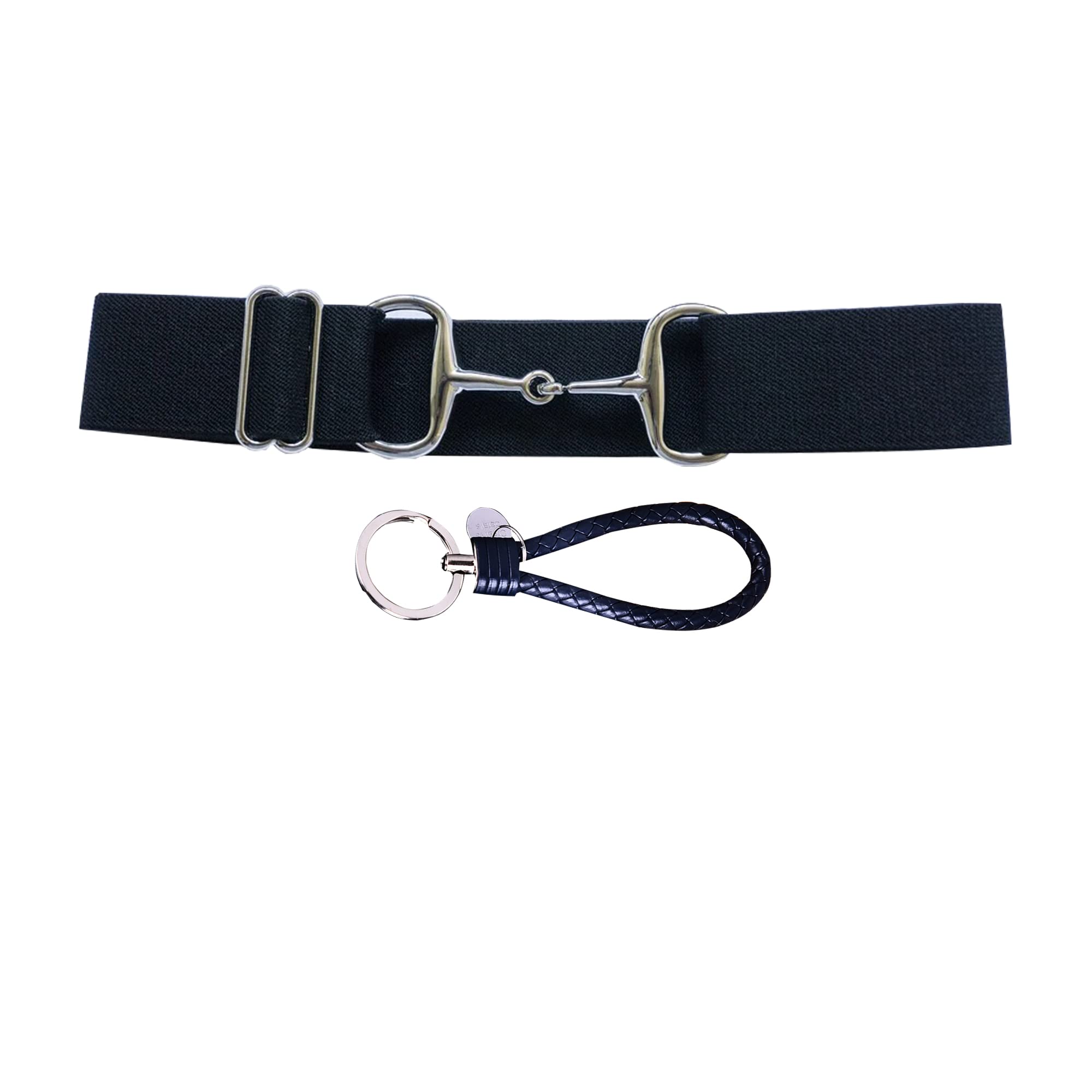 15-inch elastic equestrian belt bit buckle leather key strap for horseback riding equestrian sports