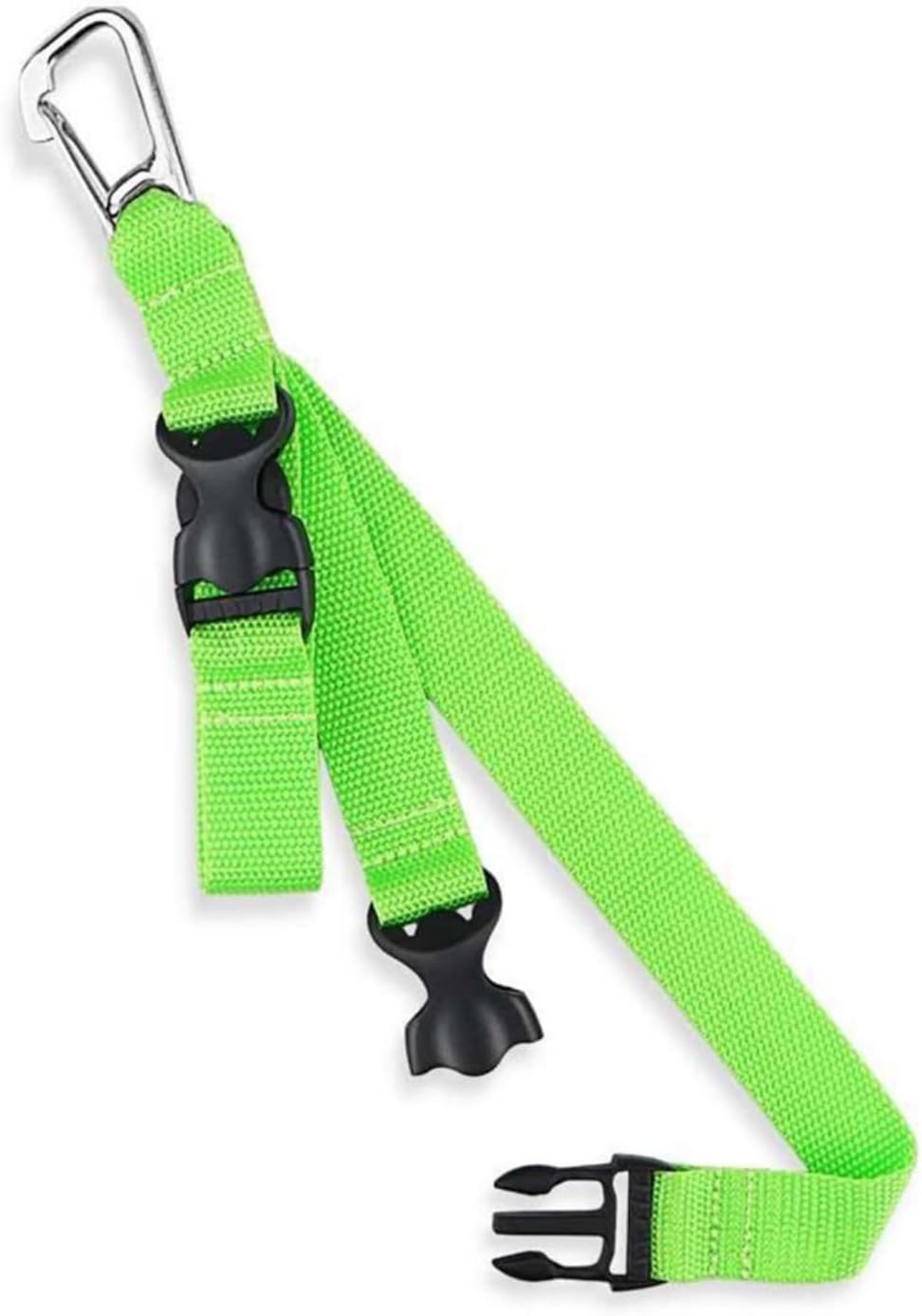 Diving Fin and Diving Visor Strap Adjustable Accessory Clip Strap Stainless Steel Scuba Fin Holder for Divers, Green, 28cm