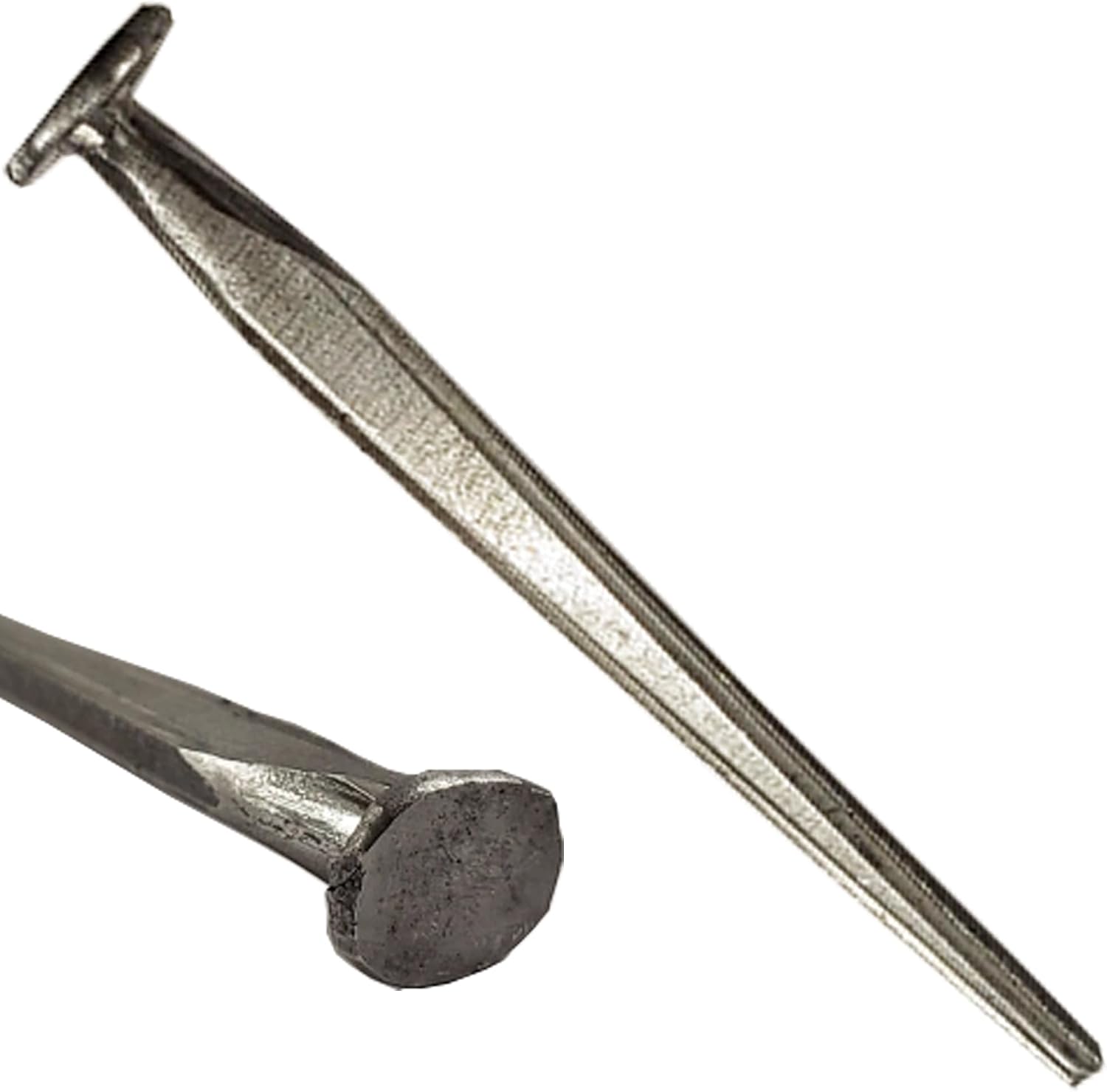 1.5”- CLINCH Nails - Metallic Color - Antique rustic restoration decorative accent nails for hanging, furniture, cabins, shutters, flooring – distinct flat oval head - 1 lb (Approx 140 nails)