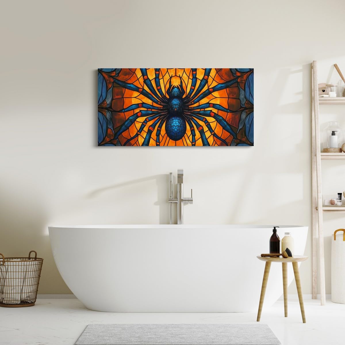 Amazon.com: Blue Spider Aesthetic Wall Art,Gradient Spider Web