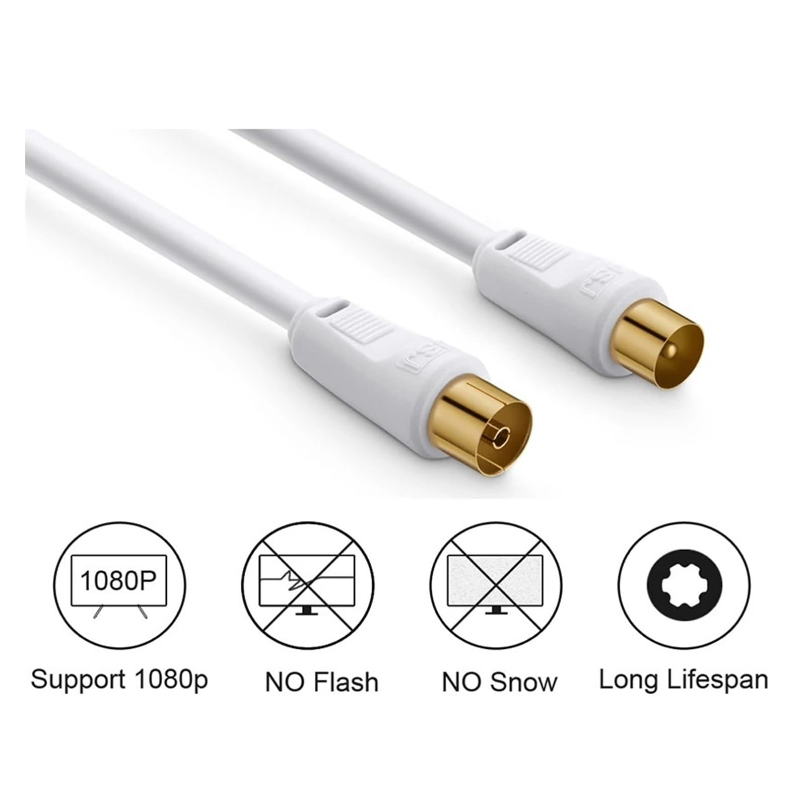 Antenna TV 9.5MM maschio a femmina RG6 Quad Shield CL2 cavo di prolunga satellitare antenna maschio a femmina connettore coassiale RF (Color : 10M)