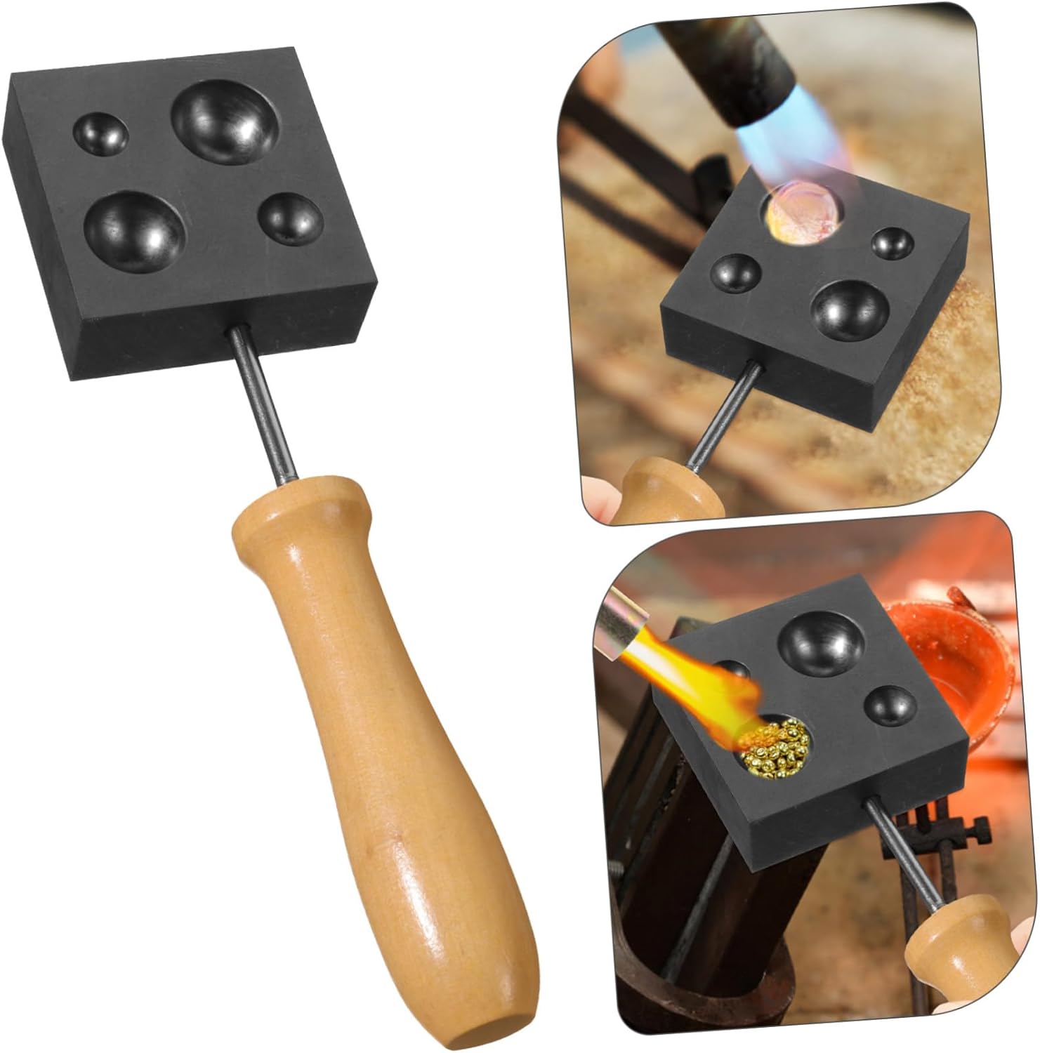 Angoily Graphite Material Accurate Dimensions Versatile Lampworking Molds DIY Casting