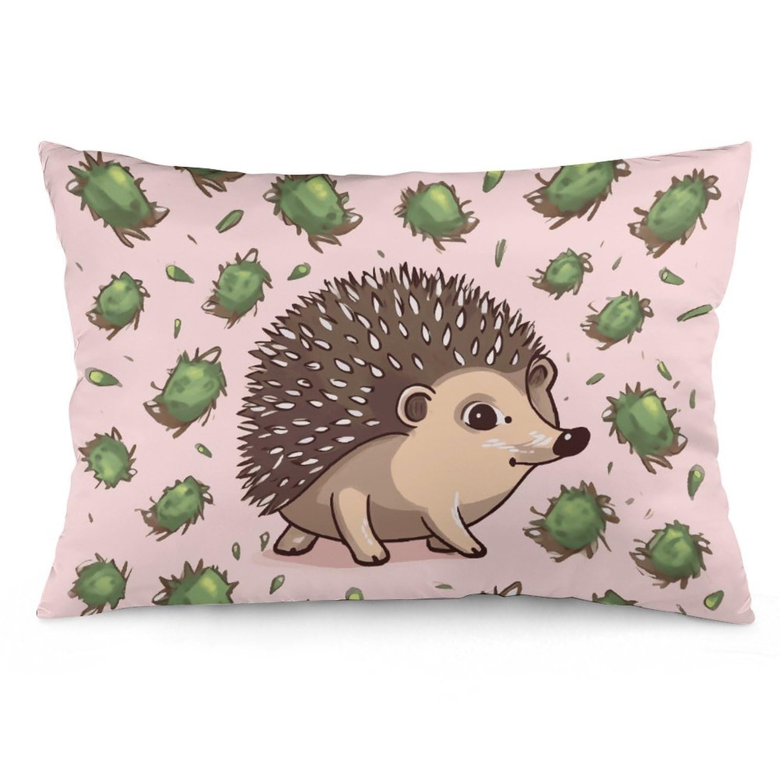 2 Pack Pillow Cases for Hair and Skin, Soft Breathable Pillow Case Covers with Hidden Zipper, Cartoon Hedgehog Pillowcase 20"x30" Pillow Covers for Sleeping Gift