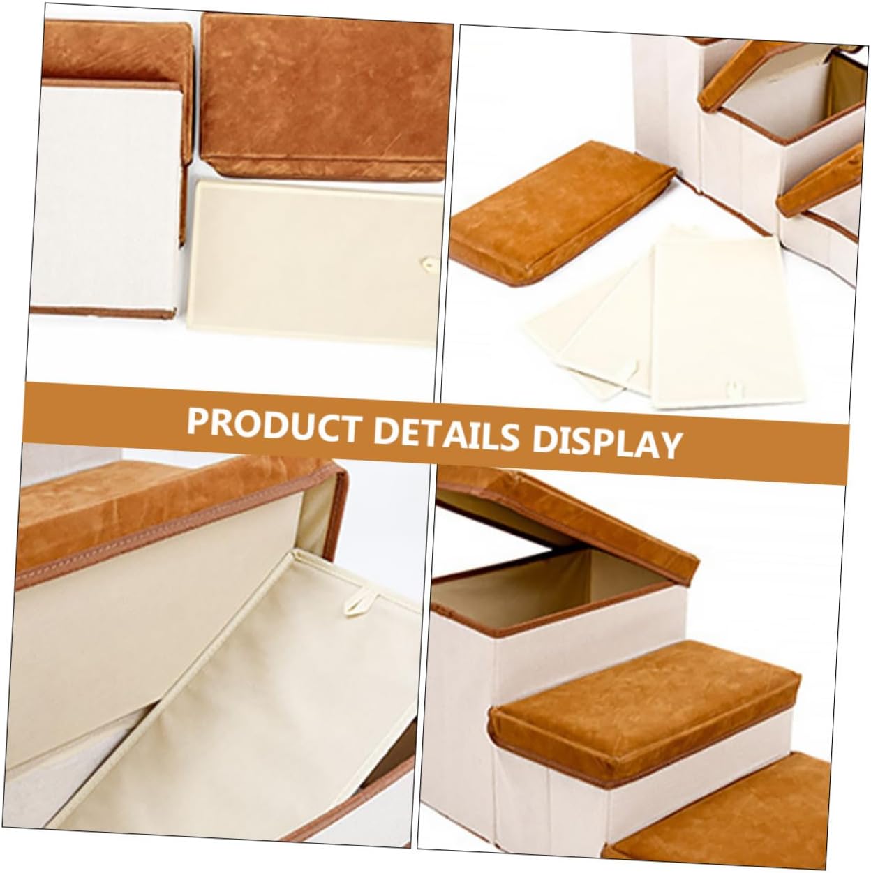 1pc Foldable Pet Stair for Dogs Indoor Puppy Ladder Storage Easy to Install Non- Steps for High Bed Couch Brown for Pets