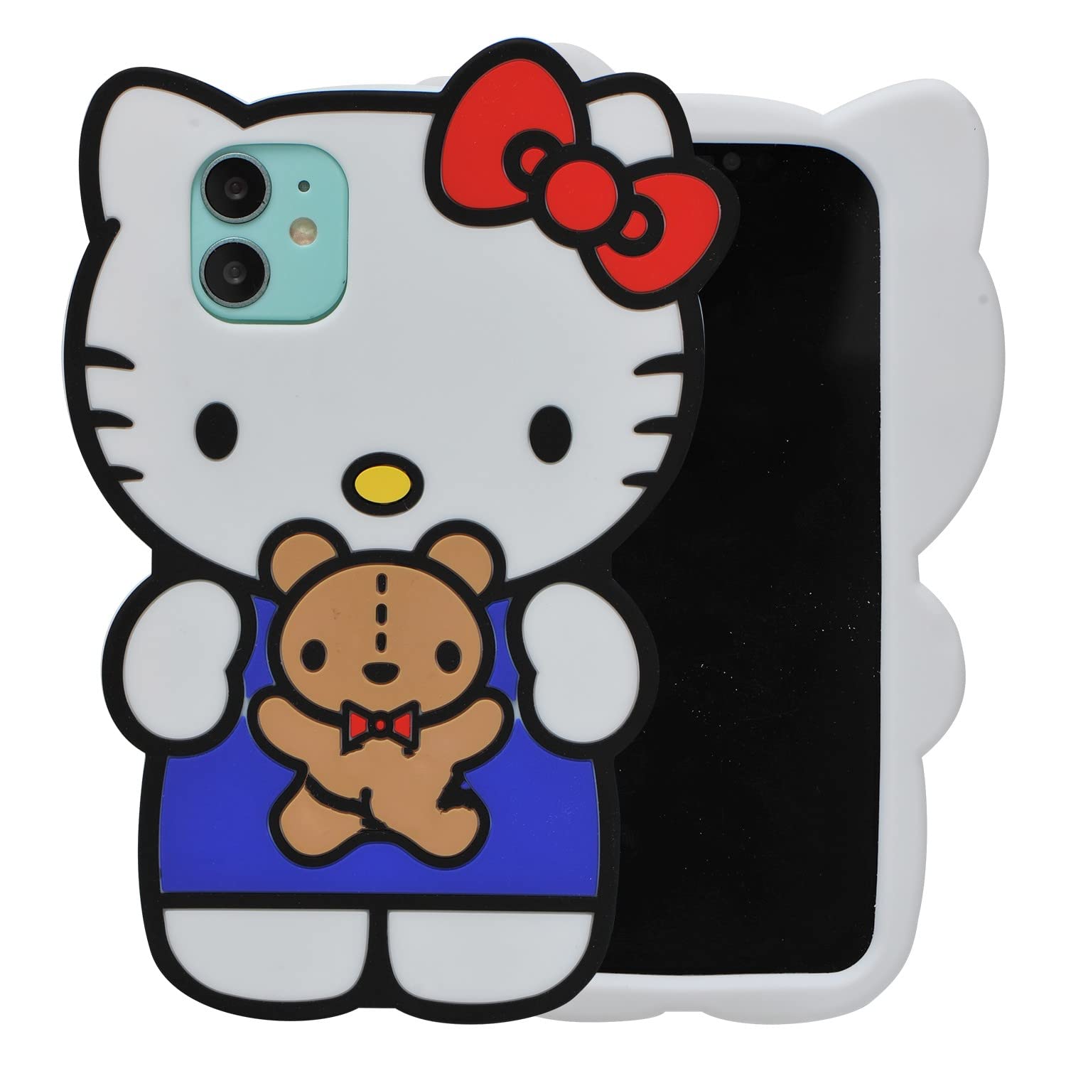 MONEHOYSY Cartoon Case for iPhone 15 Plus 6.7", Fashion Cute 3D Cute Kitty Kawaii Soft Silicone Animal Protective Gel Shockproof Gel Back Cover for